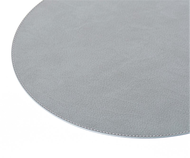Nikalaz Oval Placemats Set (Pack of 4) Recycled Leather Table Mats 18 x 13 inches (45.7 x 33 centimetres), Kitchen Dining Table Decor by Nikalaz (Dirty Grey) - Image 5